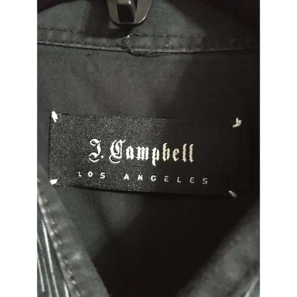 J Campbell Los Angeles XL Black Paisley Biker Occasion Casual Business Button Do - Picture 3 of 4